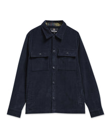 Tartan Trimmed Cord Overshirt Navy