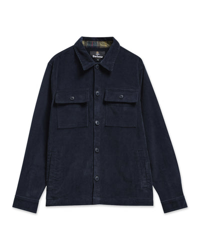 Tartan Trimmed Cord Overshirt Navy