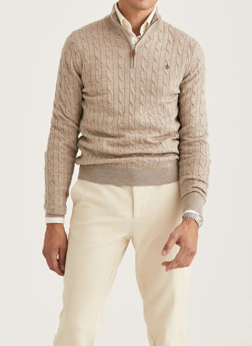 Morris Stockholm Merino Cable John Zip - Mandy