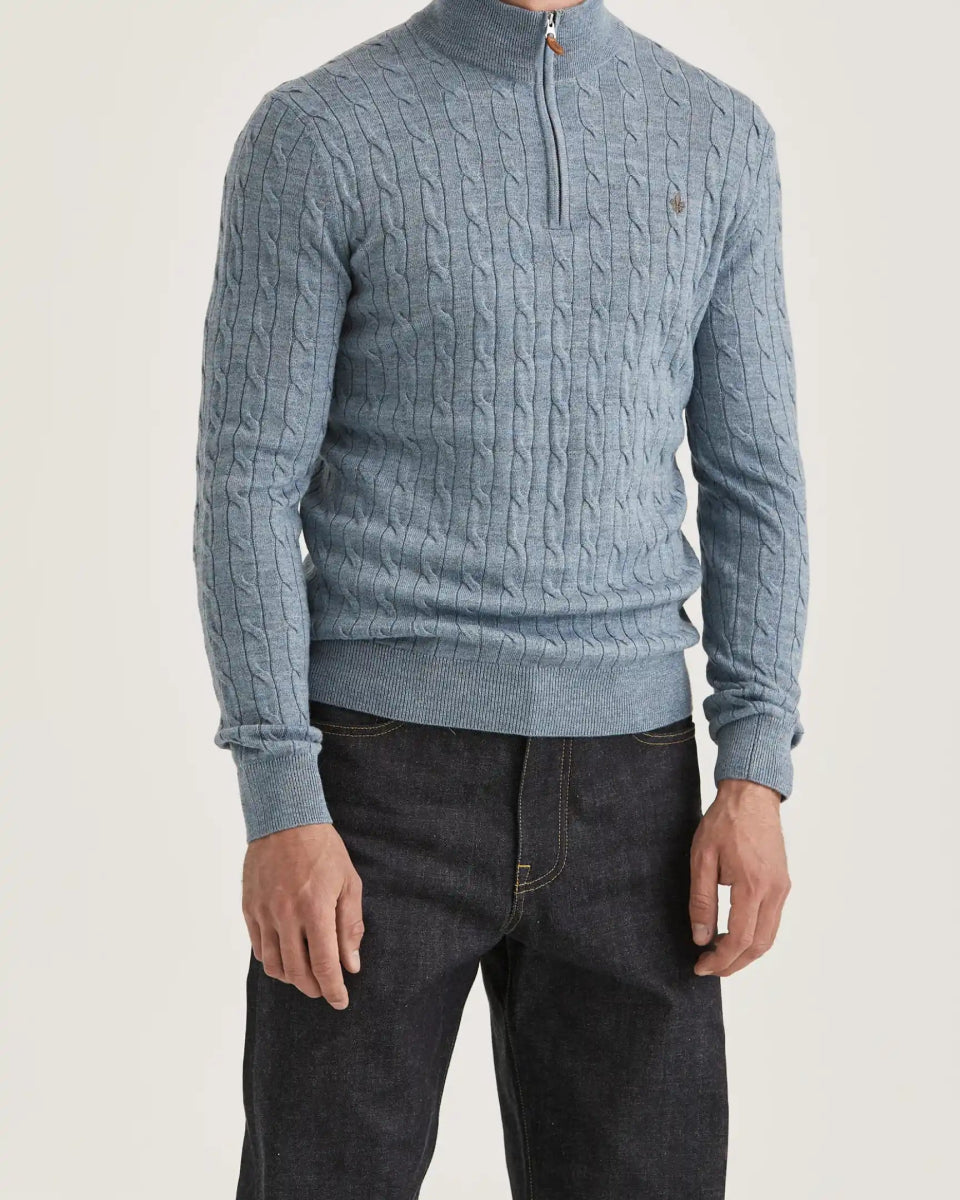 Morris Stockholm Merino Cable John Zip - Mandy