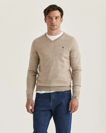Morris Stockholm Merino Vneck - Mandy