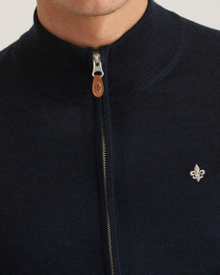 Morris Stockholm Merino Zip Cardigan - Mandy