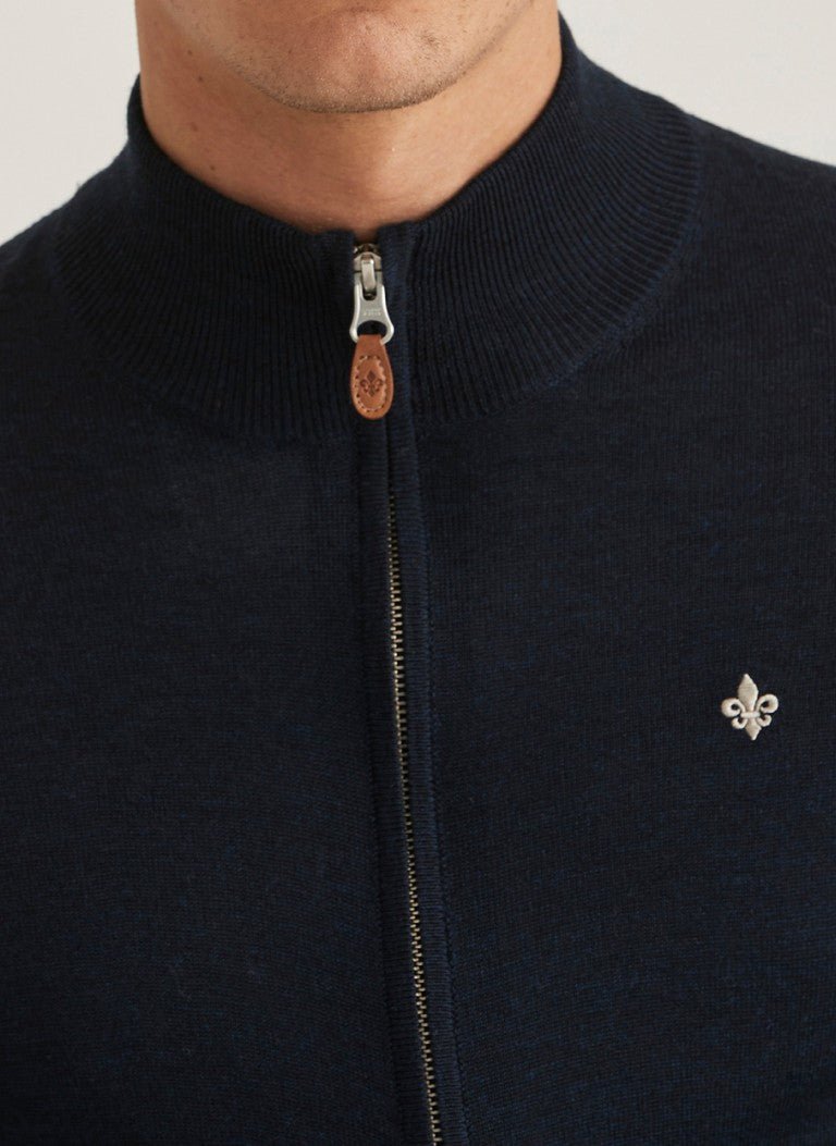 Morris Stockholm Merino Zip Cardigan - Mandy