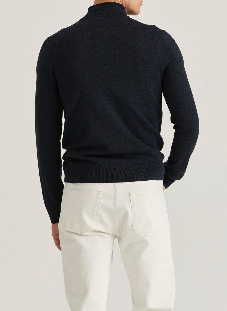 Morris Stockholm Merino Zip Cardigan - Mandy