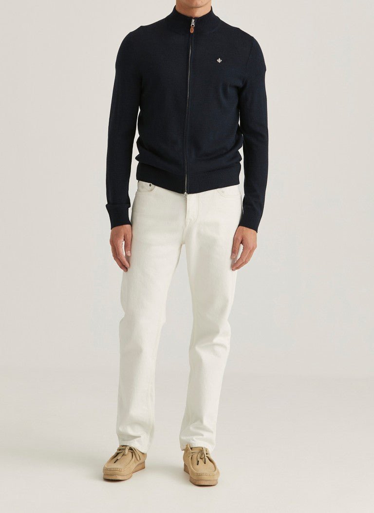 Morris Stockholm Merino Zip Cardigan - Mandy