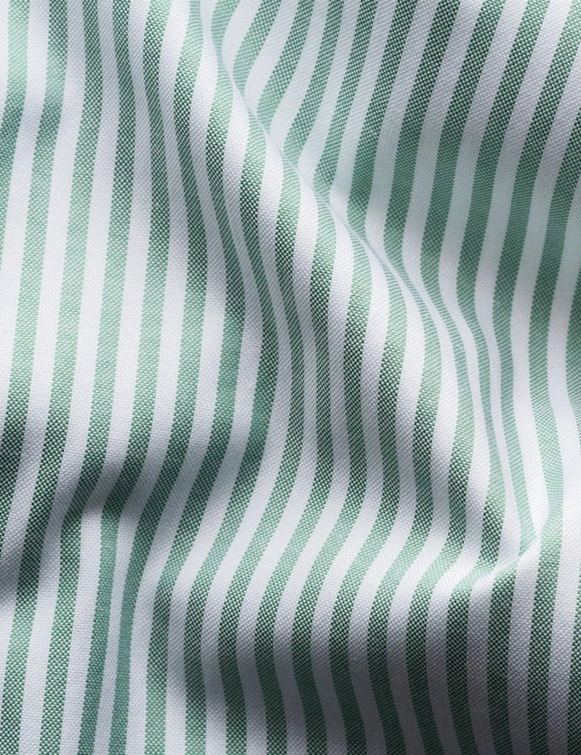 Eton Mid green Striped Signature Oxford Shirt (Cut Away Single Slim) - Mandy
