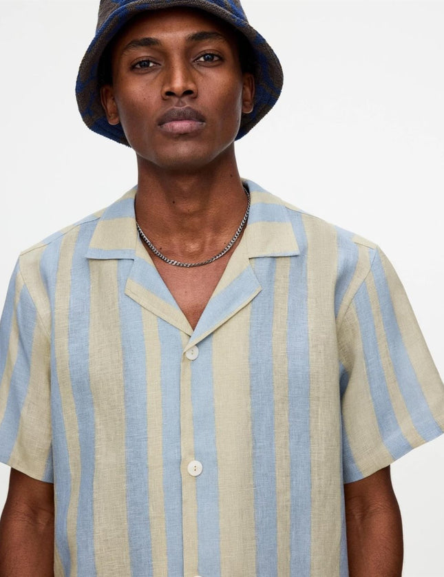 OAS Mist Strata Cuba Linen Shirt - Mandy