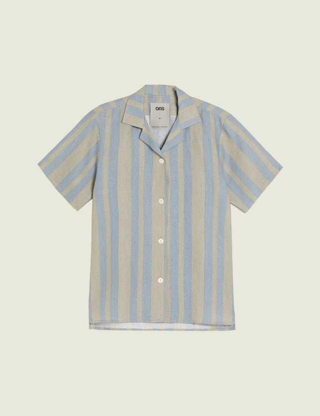 OAS Mist Strata Cuba Linen Shirt - Mandy