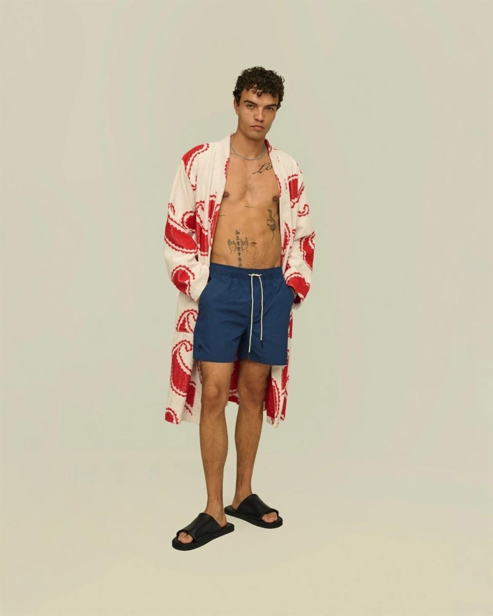 OAS Navy Nylon Swim Shorts - Mandy