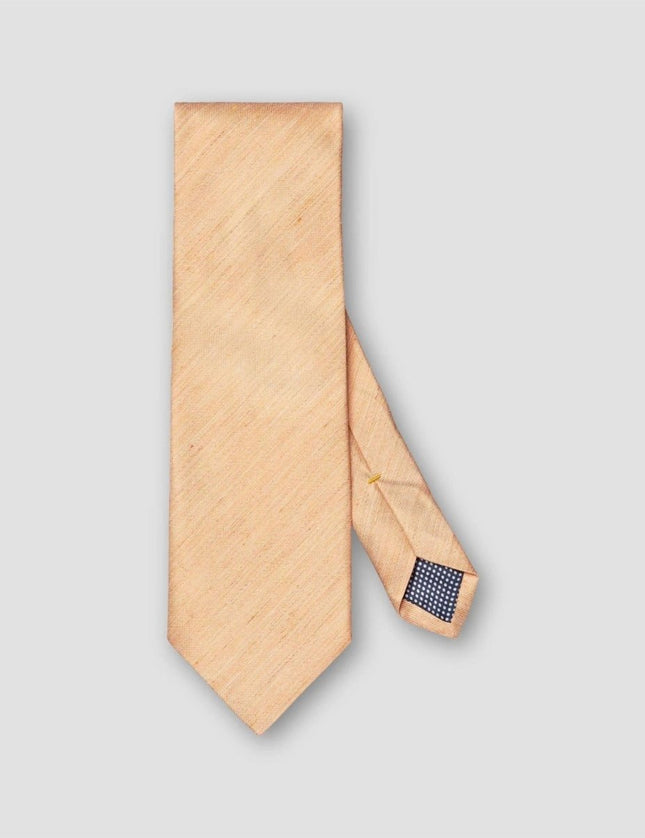 Eton Orange Solid Silk Linen Tie - Mandy