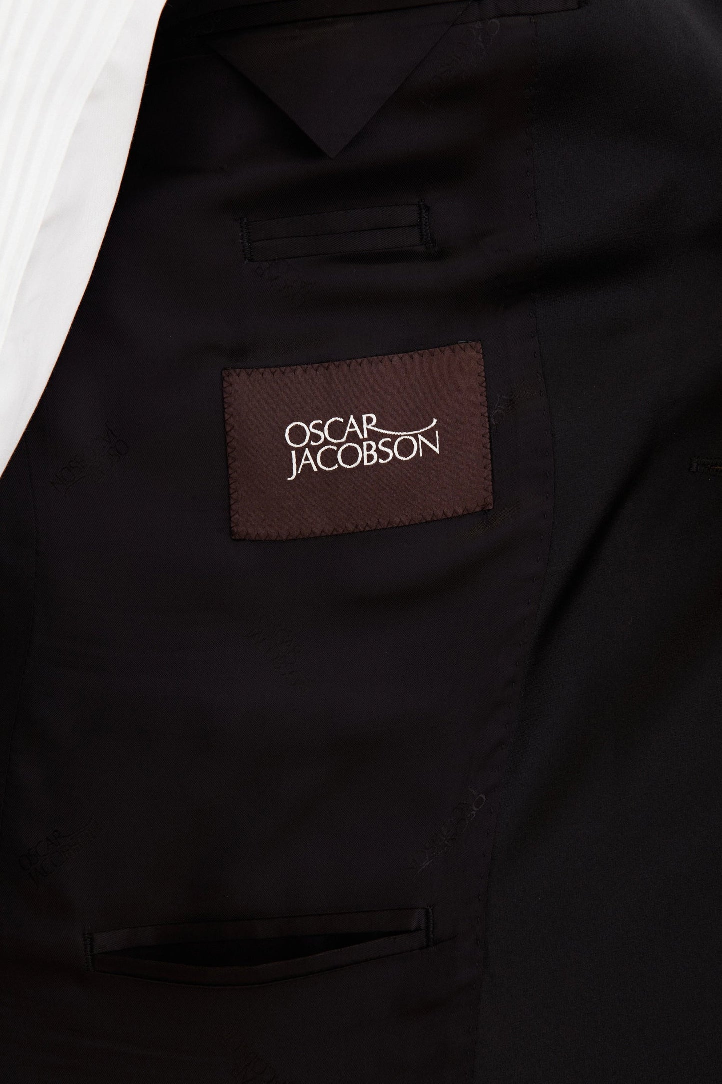 Oscar Jacobson Konfeksjon 58 / Svart Figaro Regular Fit Microstructure Smokingblazer