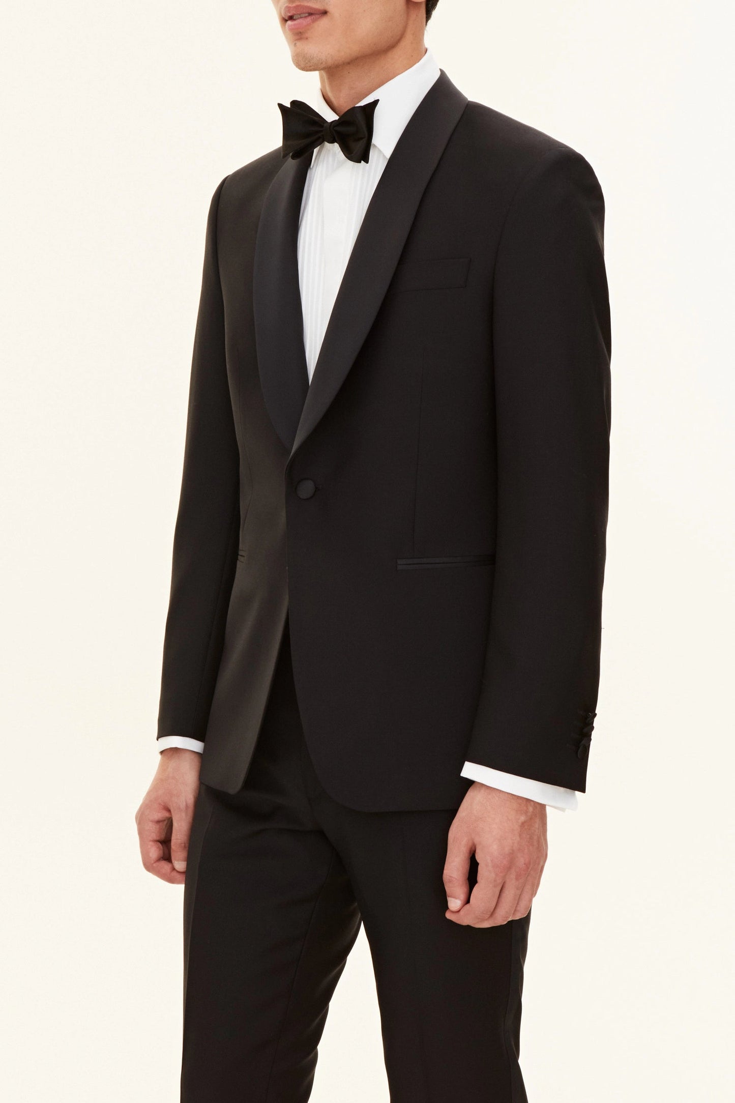 Oscar Jacobson Konfeksjon 58 / Svart Figaro Regular Fit Microstructure Smokingblazer