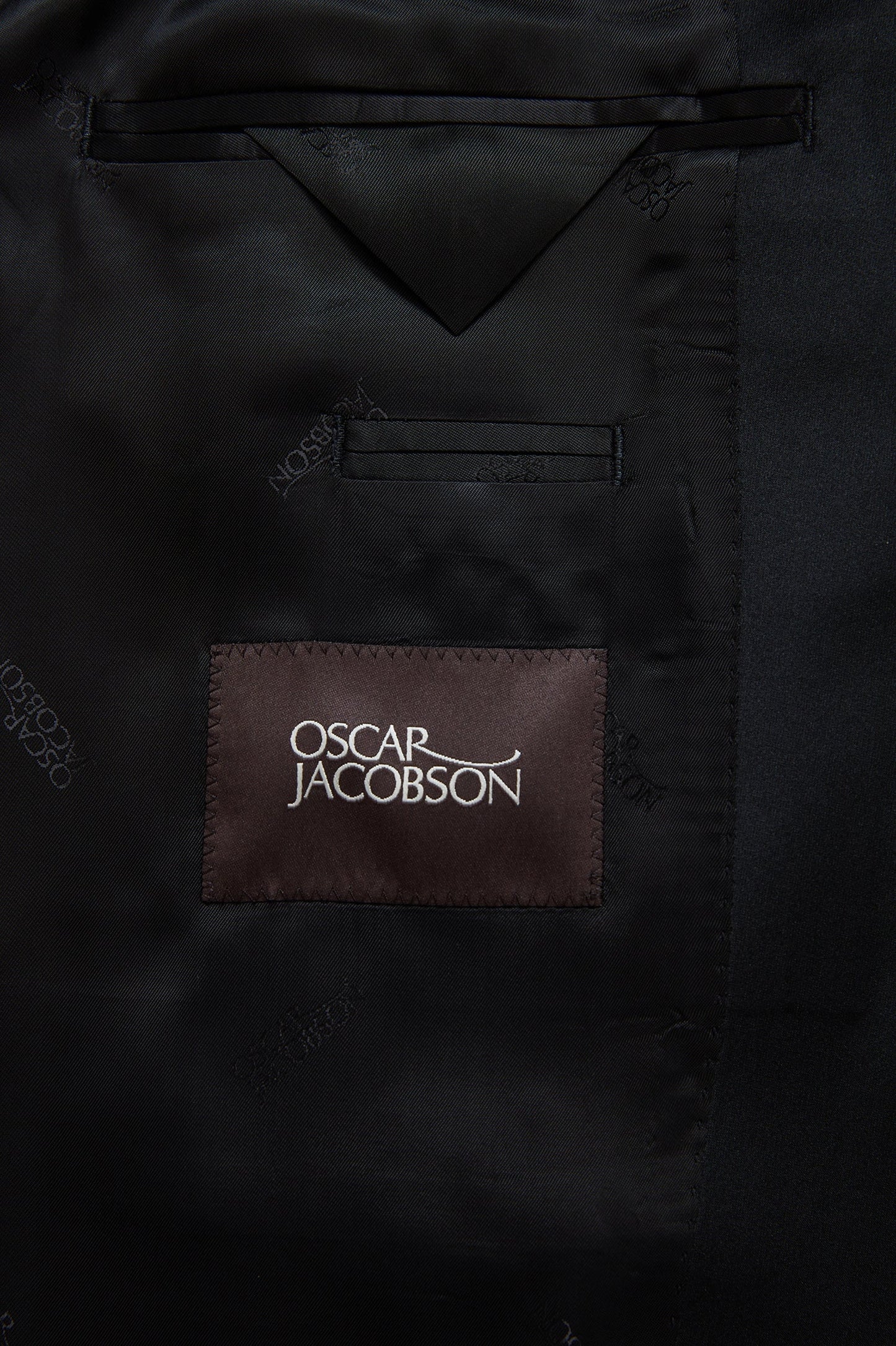 Oscar Jacobson Konfeksjon 58 / Svart Figaro Regular Fit Microstructure Smokingblazer