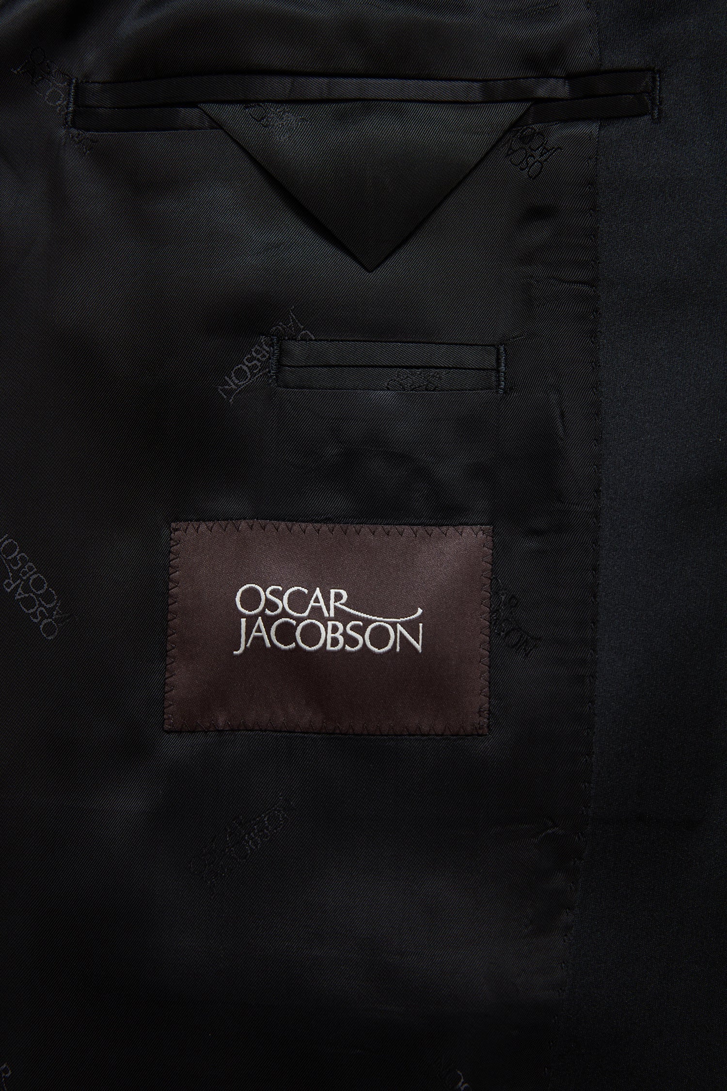 Oscar Jacobson Konfeksjon 58 / Svart Figaro Regular Fit Microstructure Smokingblazer