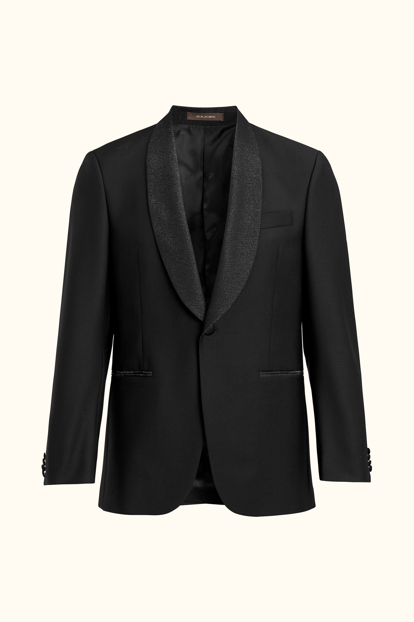 Oscar Jacobson Konfeksjon 58 / Svart Figaro Regular Fit Microstructure Smokingblazer