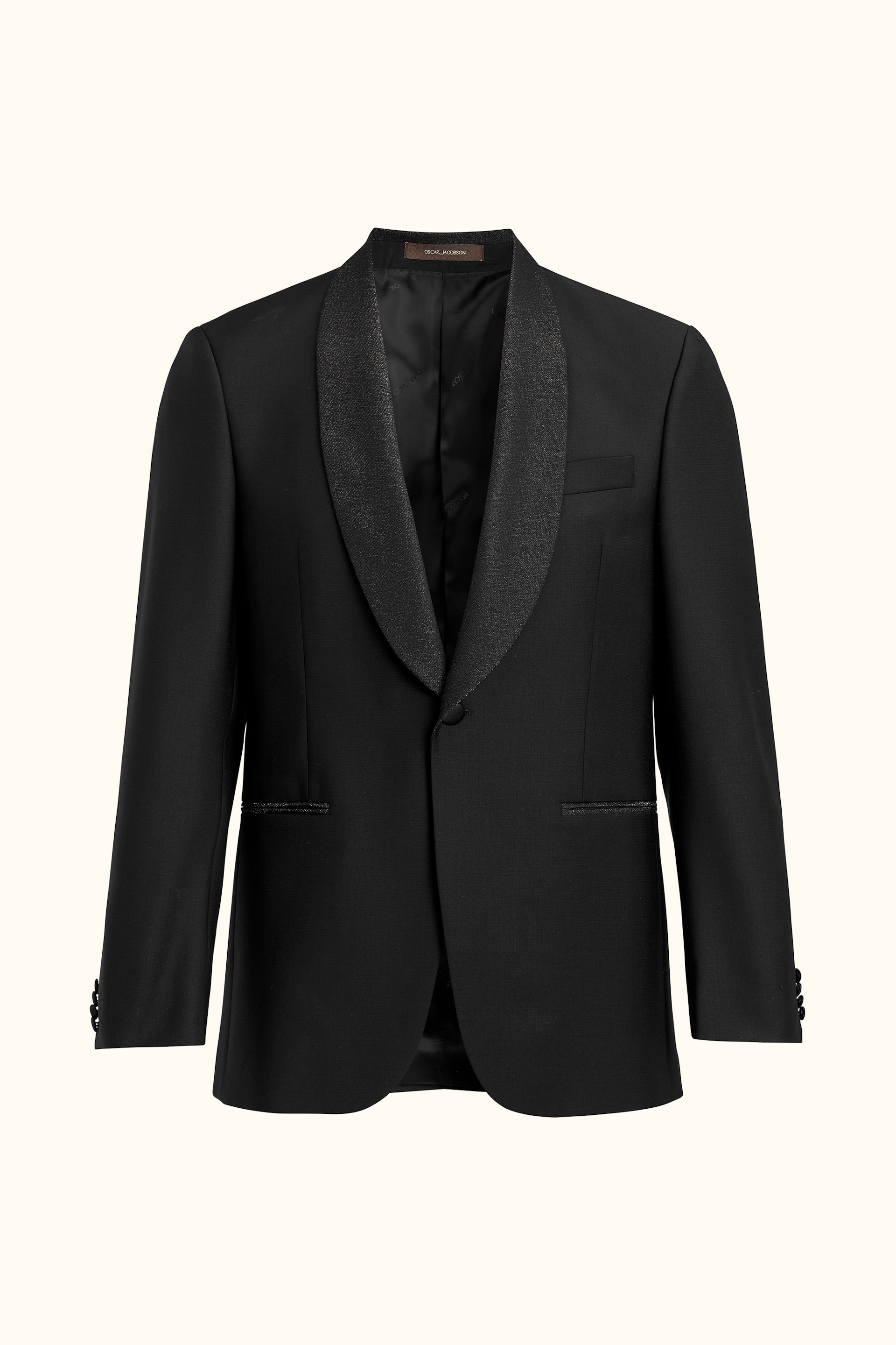 Oscar Jacobson Konfeksjon 58 / Svart Figaro Regular Fit Microstructure Smokingblazer