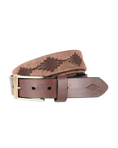 Embroidered Pampeano Belt - Brown