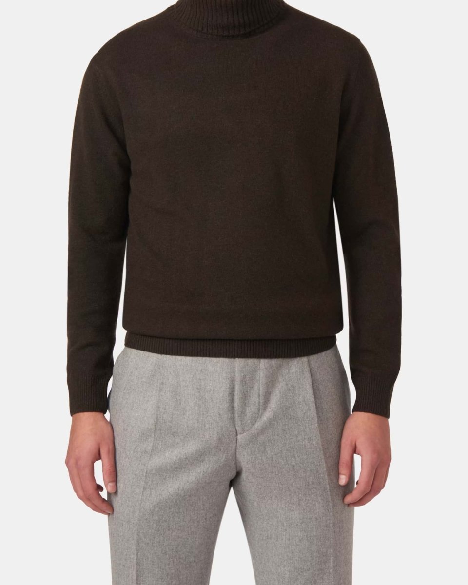 Oscar Jacobson Salim Rollneck - Regular Fit Pologenser Ull - Kasjmir - Mandy