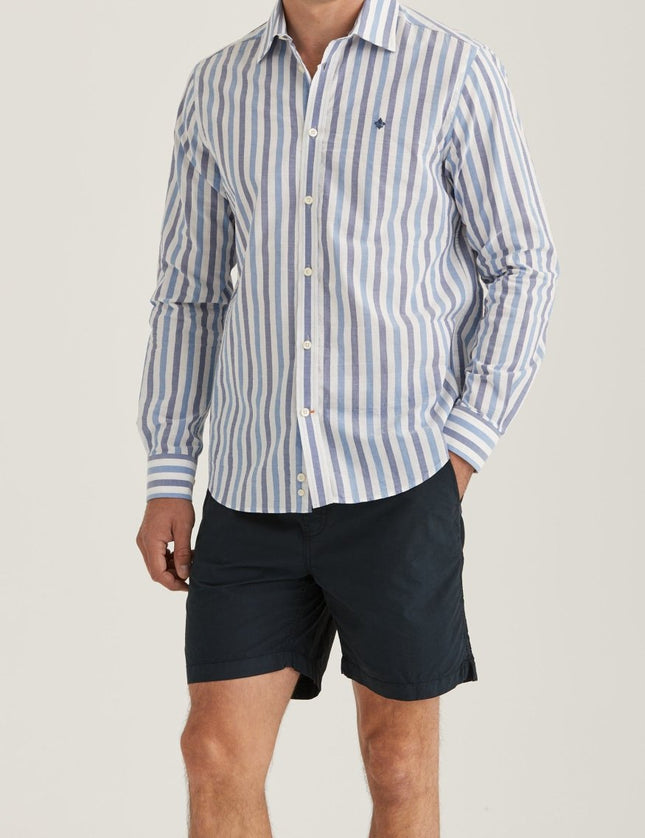 Morris Stockholm Summer Stripe Shirt - Classic Fit 57 Blue - Mandy