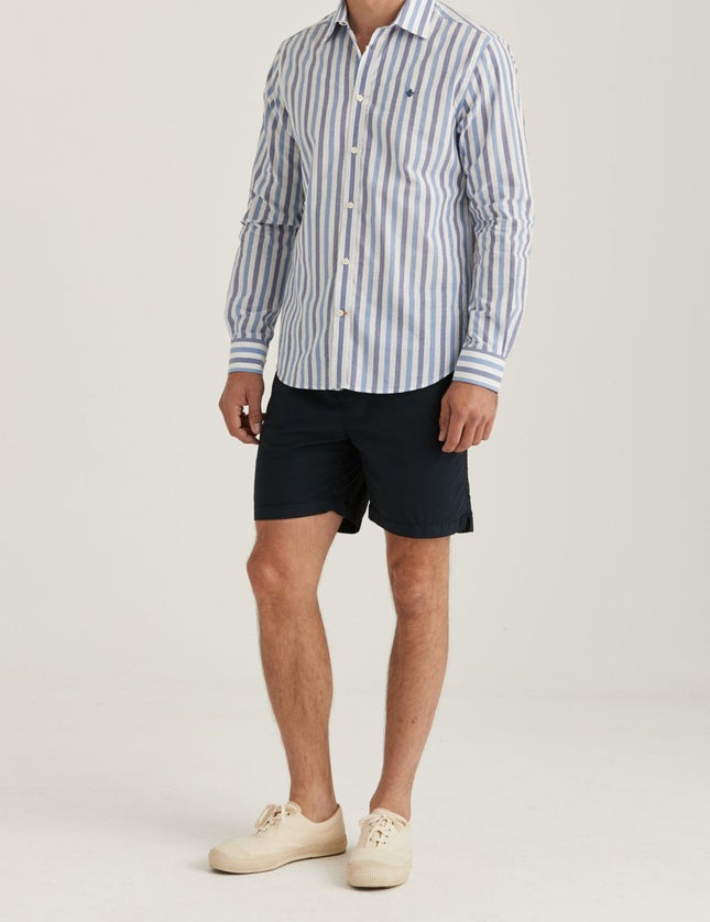 Morris Stockholm Summer Stripe Shirt - Classic Fit 57 Blue - Mandy