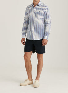 Morris Stockholm Summer Stripe Shirt - Classic Fit 57 Blue - Mandy