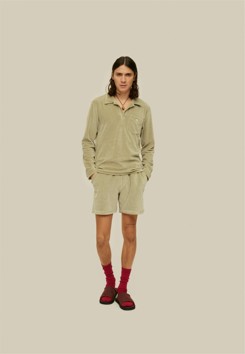 OAS Washed Grey Velour Long Sleeve - Mandy