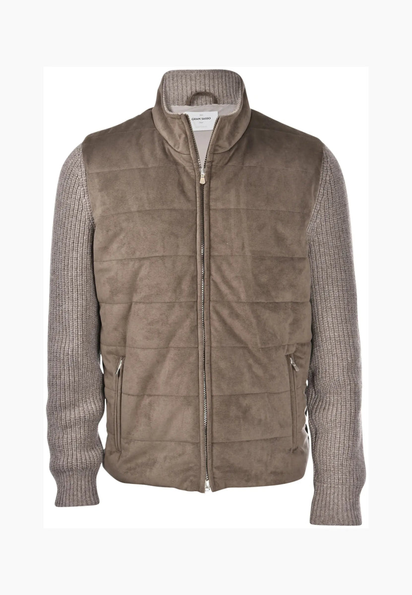 Gran Sasso Wool and Flannel Half - Fisherman's Rib Jacket - Mandy